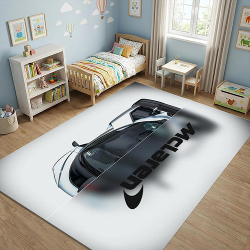 Mclaren Sports Car Area Rug Man Cave Garage Bedroom Carpet