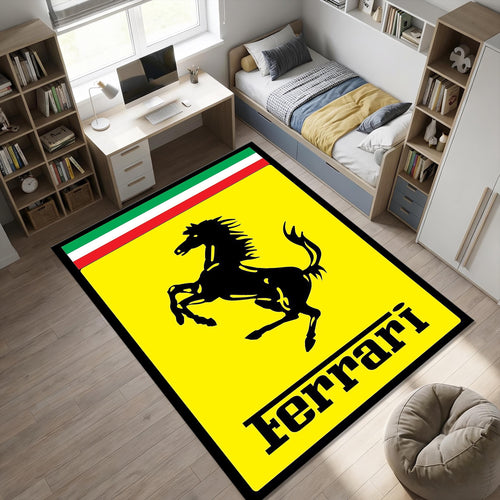 Ferrari Prancing Horse Racing Area Rug