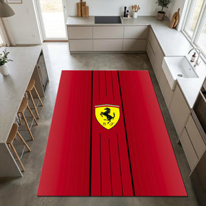 Scuderia Ferrari Area Rug Man Cave Garage Racing Carpet Washable