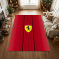 Scuderia Ferrari Area Rug Man Cave Garage Racing Carpet Washable