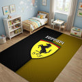 Ferrari Carbon Gold Area Rug Living Room Luxury Carpet Washable