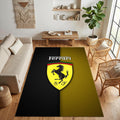 Ferrari Carbon Gold Area Rug Living Room Luxury Carpet Washable