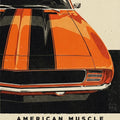 American Muscle Car Area Rug Man Cave Retro Garage Carpet