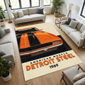 American Muscle Car Area Rug Man Cave Retro Garage Carpet