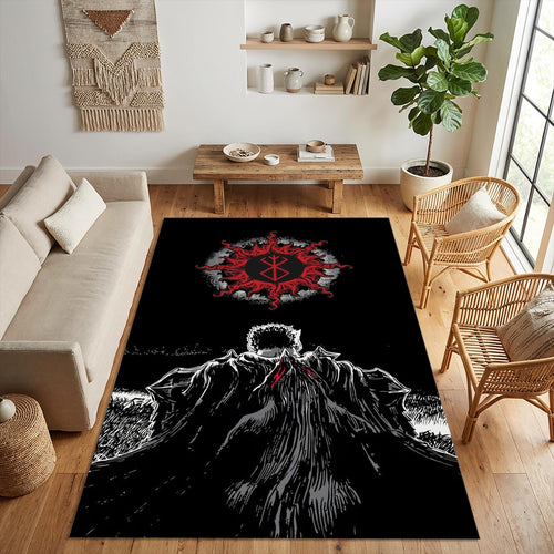 Berserk Guts Area Rug Anime Manga Gaming Room Carpet Washable