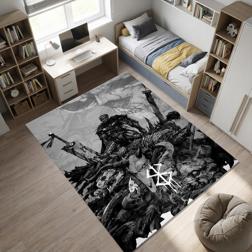 Berserk Guts Battlefield Rug Dark Fantasy Living Room Carpet