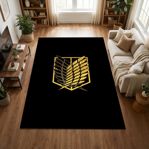 Attack on Titan Survey Corps Rug Anime Gaming Room Carpet