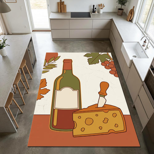 Wine Cheese Kitchen Area Rug Cottagecore Dining Room Carpet