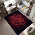 Cyberpunk Heart Area Rug Dark Aesthetic Bedroom Carpet Washable