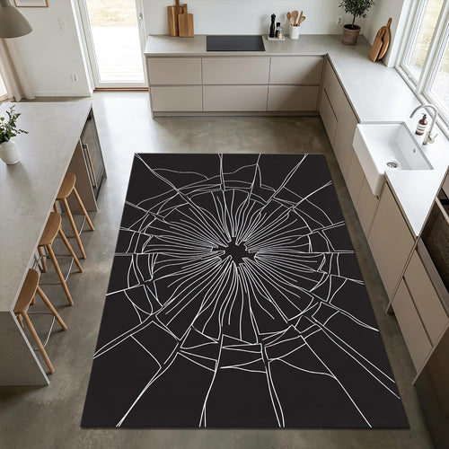 Broken Glass Area Rug Dark Aesthetic Bedroom Carpet Washable