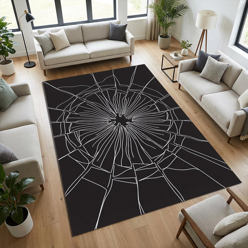 Broken Glass Area Rug Dark Aesthetic Bedroom Carpet Washable