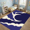 Crescent Moon Cloud Area Rug Boho Celestial Bedroom Carpet