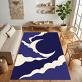 Crescent Moon Cloud Area Rug Boho Celestial Bedroom Carpet
