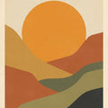 Mid Century Modern Sunset Rug Boho Living Room Carpet Washable