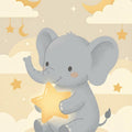 Cute Elephant Nursery Area Rug Baby Boy Girl Room Decor Washable