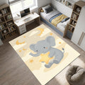 Cute Elephant Nursery Area Rug Baby Boy Girl Room Decor Washable