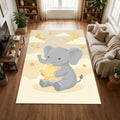 Cute Elephant Nursery Area Rug Baby Boy Girl Room Decor Washable