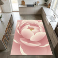 Blush Pink Peony Area Rug Bedroom Living Room Decor Washable