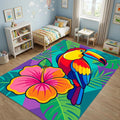Tropical Toucan Bird Rug Kids Room Decor Washable NonSlip