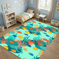 Ocean Coral Reef Fish Rug Kids Bathroom Play Mat Washable NonSlip