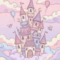 Cute Fairy Princess Castle Rug Kids Girl Room Decor Washable