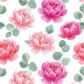 Watercolor Pink Peony Rug Bedroom Living Room Decor Washable