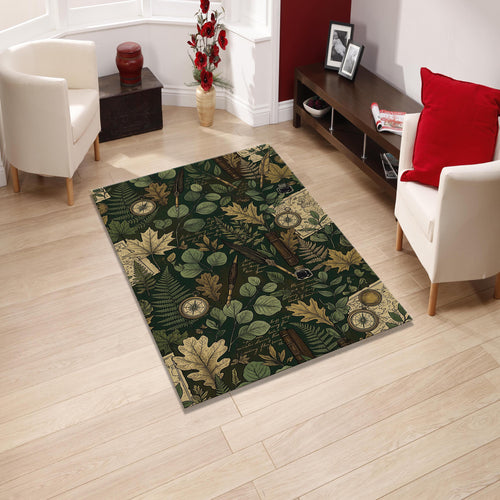 Dark Academia Vintage Area Rug Study Reading Nook Botanical