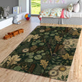 Dark Academia Vintage Area Rug Study Reading Nook Botanical