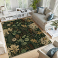 Dark Academia Vintage Area Rug Study Reading Nook Botanical