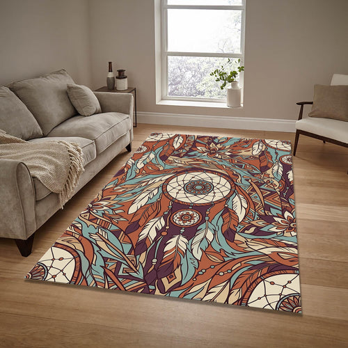 Boho Dreamcatcher Area Rug Bedroom Living Room Carpet Washable