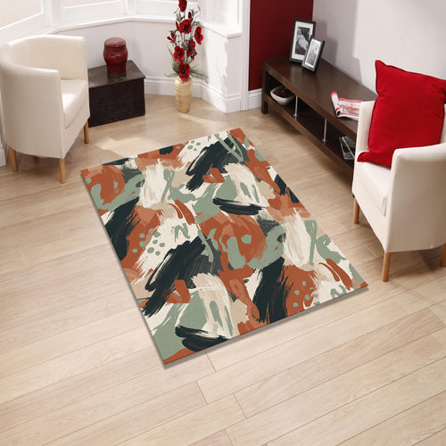 Abstract Brush Stroke Area Rug Boho Living Room Dining Carpet