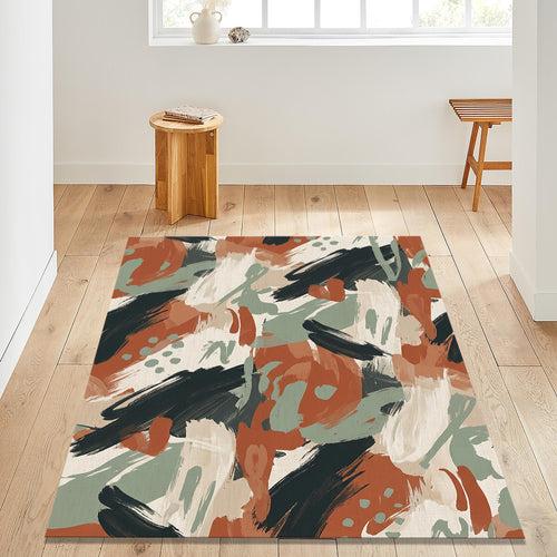 Abstract Brush Stroke Area Rug Boho Living Room Dining Carpet