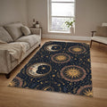 Celestial Sun Moon Area Rug Mystic Astrology Bedroom Carpet
