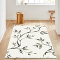 Botanical Branch Area Rug Japandi Living Room Dining Carpet