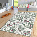 Woodland Pinecone Area Rug Living Room Winter Carpet Washable