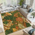 Tropical Monstera Leaf Area Rug Boho Living Room Carpet Washable