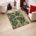 Monstera Palm Leaf Area Rug Boho Jungle Bedroom Carpet Washable