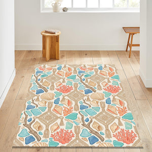 Coastal Macrame Sea Rug Beach House Bedroom Carpet Washable