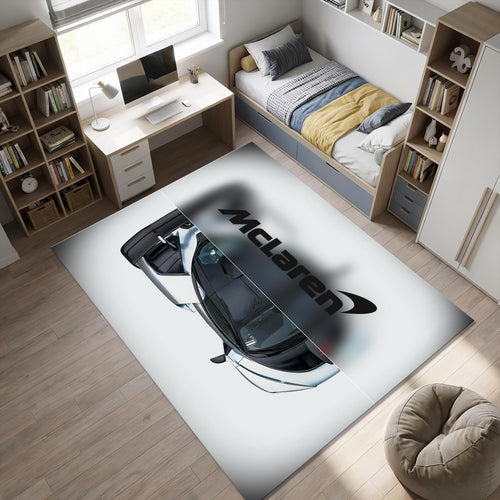 Mclaren Sports Car Area Rug Man Cave Garage Bedroom Carpet