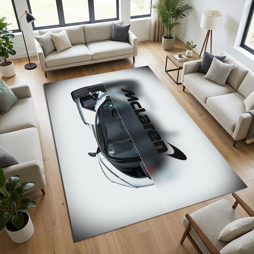 Mclaren Sports Car Area Rug Man Cave Garage Bedroom Carpet
