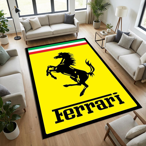 Ferrari Prancing Horse Racing Area Rug
