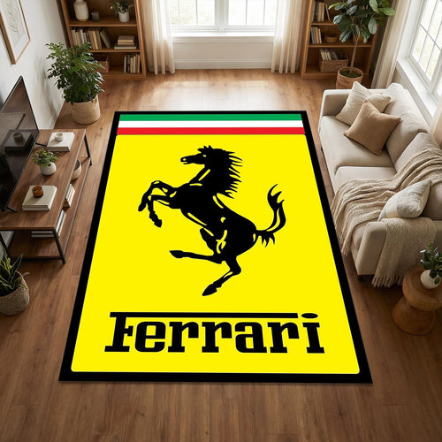Ferrari Prancing Horse Racing Area Rug