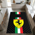 Ferrari Logo Area Rug Man Cave Garage Bedroom Carpet Washable