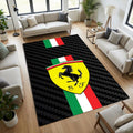 Ferrari Logo Area Rug Man Cave Garage Bedroom Carpet Washable