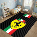 Ferrari Logo Area Rug Man Cave Garage Bedroom Carpet Washable