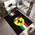 Ferrari Logo Area Rug Man Cave Garage Bedroom Carpet Washable