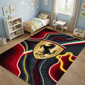 Ferrari Gold Shield Area Rug Man Cave Abstract Car Carpet