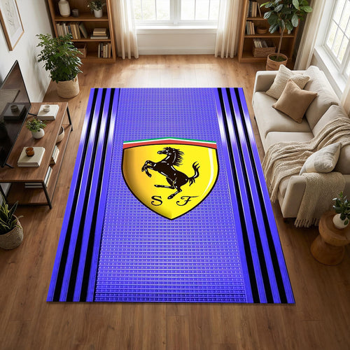 Ferrari Scuderia Purple Area Rug Gaming Room Bedroom Carpet