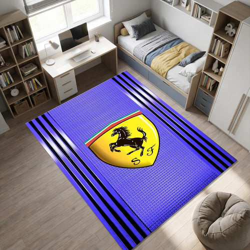 Ferrari Scuderia Purple Area Rug Gaming Room Bedroom Carpet