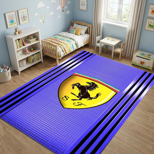 Ferrari Scuderia Purple Area Rug Gaming Room Bedroom Carpet